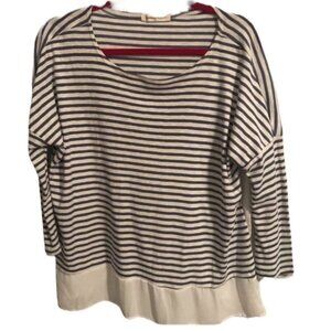 Newbury Kustom Navy and White striped blouse
